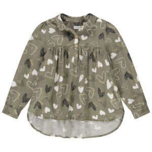 Long-sleeved heart-print tunic for girls